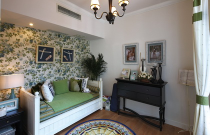 万亚广场客厅田园风格效果图复式162平方台州装修